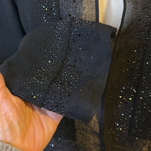 St. John Beaded Organza Trimmed Boucle Jacket Sz12 NWOT - Picture 4 of 15